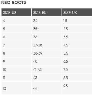 Roxy Footwear 19 Womens Size Chart